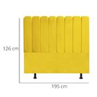 Cabeceira Estofada Cama Box King 195 Cm Maitê Suede Amarelo