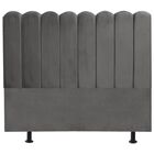 Cabeceira Estofada Cama Box King 195 Cm Maitê Suede Cinza Esc