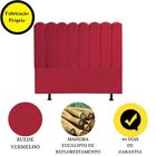 Cabeceira Estofada Cama Box King 195 Cm Maitê Suede Vermelho