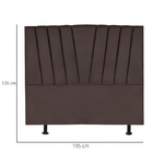 Cabeceira Estofada Cama Box King 195 Cm Malu Corino Marrom