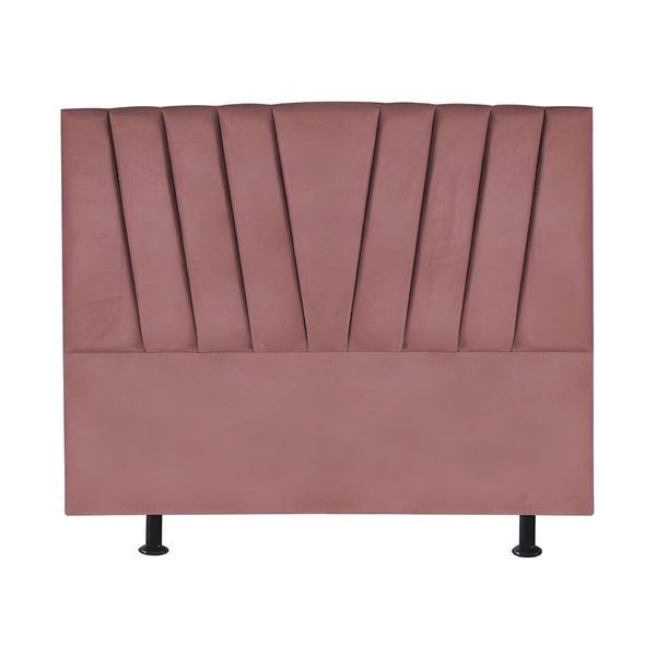 Cabeceira Estofada Cama Box King 195 Cm Malu Veludo Rosé