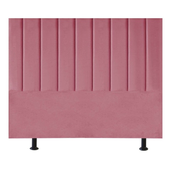 Cabeceira Estofada Cama Box King 195 Cm Maria Suede Rosa