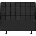 Cabeceira Estofada Cama Box King 195 Cm Mariana Linho Preto