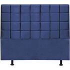 Cabeceira Estofada Cama Box King 195 Cm Mariana Veludo Azul M