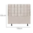 Cabeceira Estofada Cama Box King 195 Cm Mariana Veludo Bege