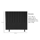 Cabeceira Estofada Cama Box King 195 Cm Mavie Linho Preto