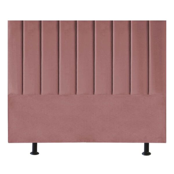 Cabeceira Estofada Cama Box King 195 Cm Mavie Veludo Rosê