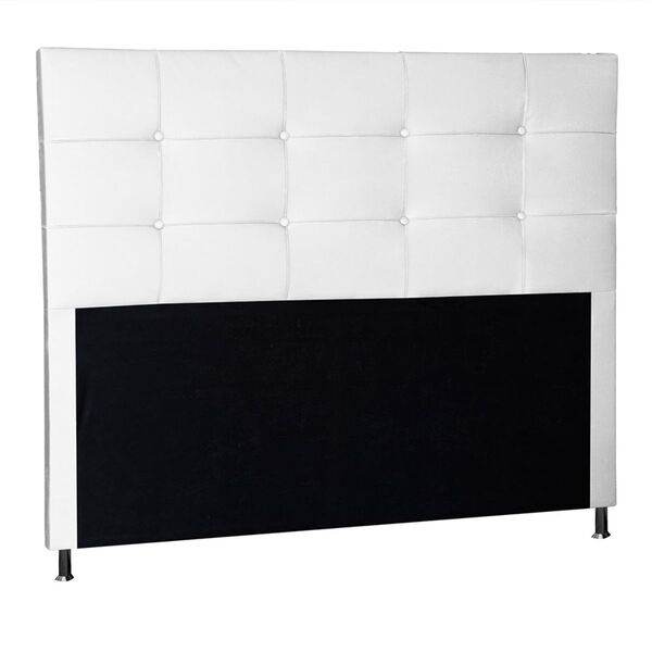 Cabeceira Estofada Cama Box King 195 Cm Miami Corino Branco