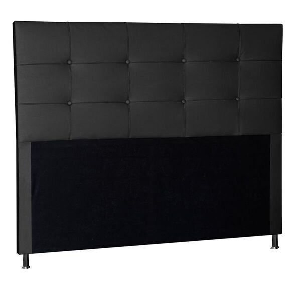 Cabeceira Estofada Cama Box King 195 Cm Miami Corino Preto