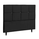 Cabeceira Estofada Cama Box King 195 Cm Paris Suede Preto