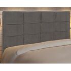 Cabeceira Estofada Cama Box King 195 Cm Style Suede Cinza