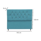 Cabeceira Estofada Cama Box King 195 Cm Suede Ayla Azul Turqu