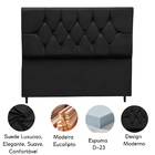 Cabeceira Estofada Cama Box King 195 Cm Suede Ayla Preto