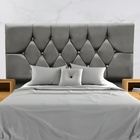 Cabeceira Estofada Cama Box King 195 Cm Suede Nina Cinza