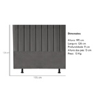 Cabeceira Estofada Cama Box King 195 Cm Taís Linho Cinza