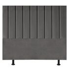 Cabeceira Estofada Cama Box King 195 Cm Taís Suede Cinza