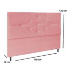 Cabeceira Estofada Cama Box King 195cm Virgínia Suede Rosa