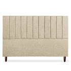 Cabeceira Estofada Cama Box King Carla 195cm Linho Cinza Escu