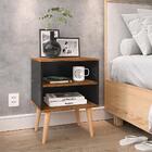 Cabeceira Estofada Cama Box Queen 1,60 Marrom Kit 2 Mesinhas