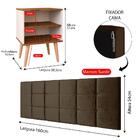 Cabeceira Estofada Cama Box Queen 1,60 Marrom Kit 2 Mesinhas