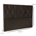 Cabeceira Estofada Cama Box Queen 160 Cm Alana Suede Marrom