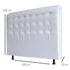 Cabeceira Estofada Cama Box Queen 160 Cm Alice Corino Branco