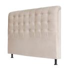 Cabeceira Estofada Cama Box Queen 160 Cm Alice Suede Bege