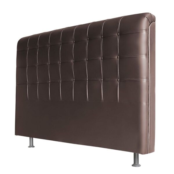 Cabeceira Estofada Cama Box Queen 160 Cm Alice Veludo Marrom
