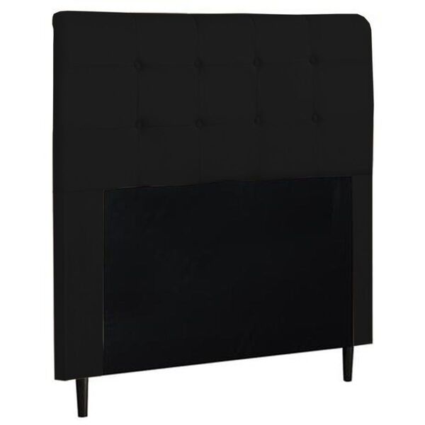 Cabeceira Estofada Cama Box Queen 160 Cm Ariadne Suede Preto