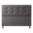Cabeceira Estofada Cama Box Queen 160 Cm Atenas Suede Cinza