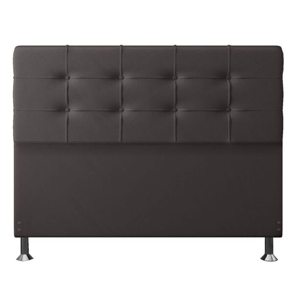 Cabeceira Estofada Cama Box Queen 160 Cm Atenas Suede Marrom