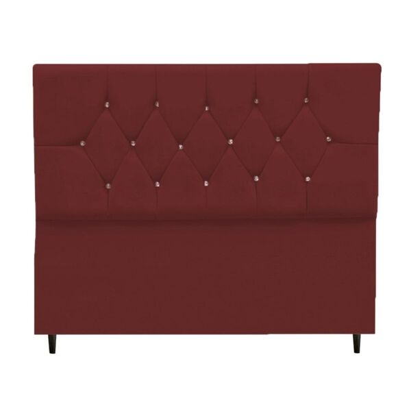 Cabeceira Estofada Cama Box Queen 160 Cm Aurora Suede Bordô