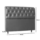 Cabeceira Estofada Cama Box Queen 160 Cm Bianca Linho Cinza E