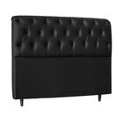 Cabeceira Estofada Cama Box Queen 160 Cm Bianca Suede Preto