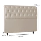 Cabeceira Estofada Cama Box Queen 160 Cm Bianca Veludo Bege