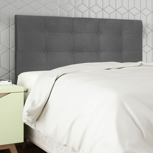 Cabeceira Estofada Cama Box Queen 160 Cm Cancún Suede Suede C