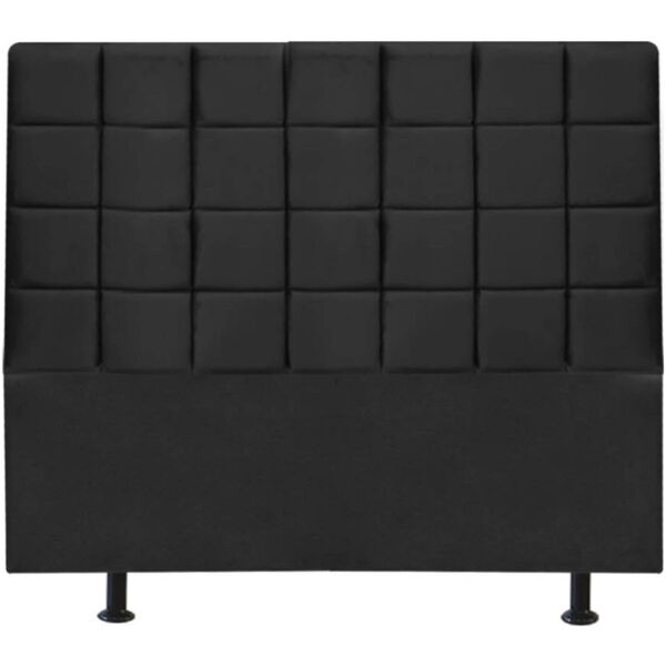 Cabeceira Estofada Cama Box Queen 160 Cm Clara Suede Preto