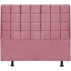 Cabeceira Estofada Cama Box Queen 160 Cm Clara Suede Rosa