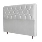 Cabeceira Estofada Cama Box Queen 160 Cm Diana Corino Branco