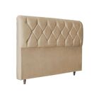 Cabeceira Estofada Cama Box Queen 160 Cm Diana Linho Bege Esc