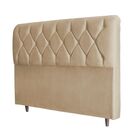 Cabeceira Estofada Cama Box Queen 160 Cm Diana Linho Bege Esc
