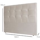 Cabeceira Estofada Cama Box Queen 160 Cm Luisa Suede Bege