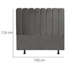 Cabeceira Estofada Cama Box Queen 160 Cm Maitê Linho Cinza