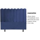 Cabeceira Estofada Cama Box Queen 160 Cm Maitê Suede Azul Mar