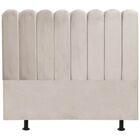 Cabeceira Estofada Cama Box Queen 160 Cm Maitê Suede Bege