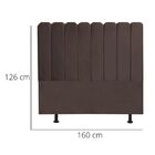 Cabeceira Estofada Cama Box Queen 160 Cm Maitê Suede Marrom