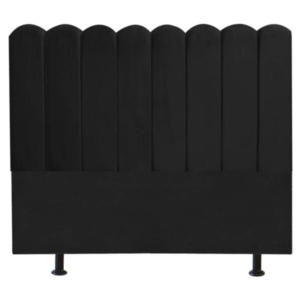 Cabeceira Estofada Cama Box Queen 160 Cm Maitê Suede Preto