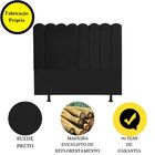 Cabeceira Estofada Cama Box Queen 160 Cm Maitê Suede Preto