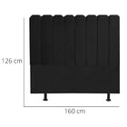 Cabeceira Estofada Cama Box Queen 160 Cm Maitê Suede Preto