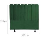 Cabeceira Estofada Cama Box Queen 160 Cm Maitê Suede Verde